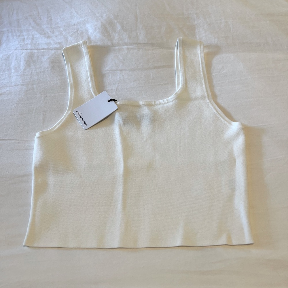 Elevated basic white cropped tank